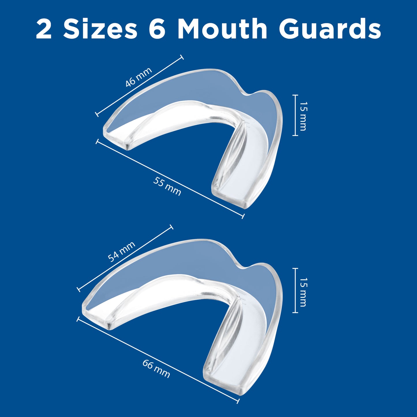 Charmpoo Mouth Guard for Grinding Teeth-Mouth Guard for Clenching Teeth at Night-Pack of 6 with 2 Sizes-Night Guard Stops Bruxism, Tmj & Eliminates Teeth Clenching