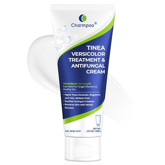 CHARMPOO Clotrimazole 1% Antifungal Cream for Tinea Versicolor, 3.53 oz