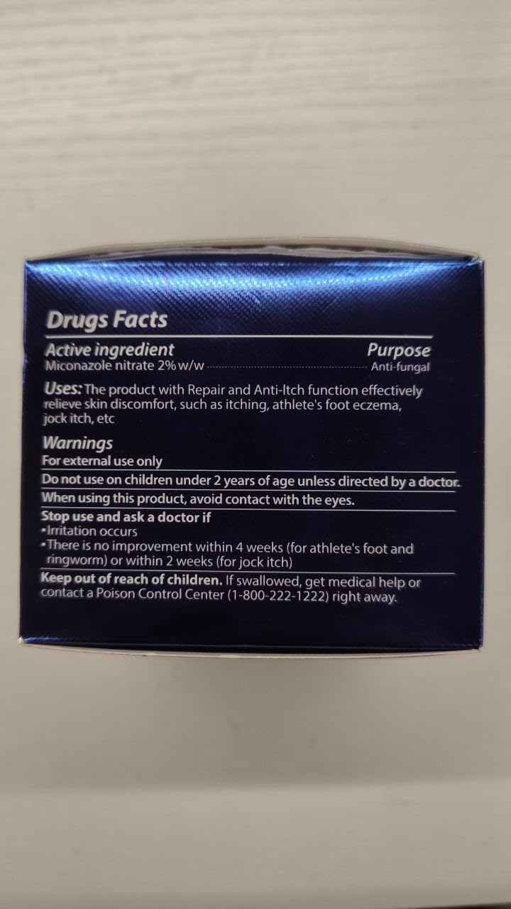 Antifungal Cream for Jock Itch: Anti Fungal Cream for Itchy Skin Relief Extra Strength - Ringworm Treatment for Humans - Athletes Foot Treatment for Feet 3.4 oz, 100g, White