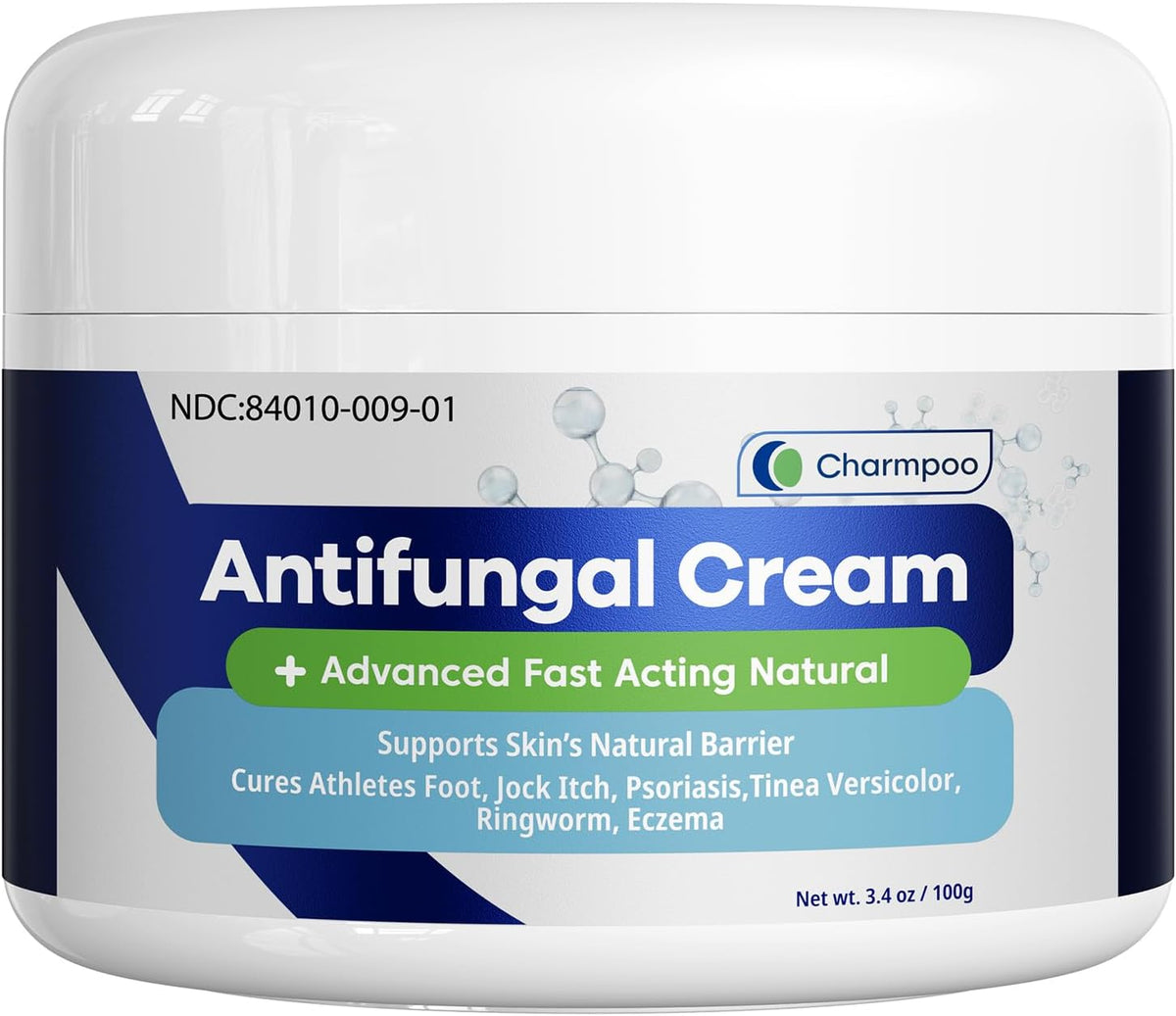 Antifungal Cream for Jock Itch: Anti Fungal Cream for Itchy Skin Relief Extra Strength - Ringworm Treatment for Humans - Athletes Foot Treatment for Feet 3.4 oz, 100g, White
