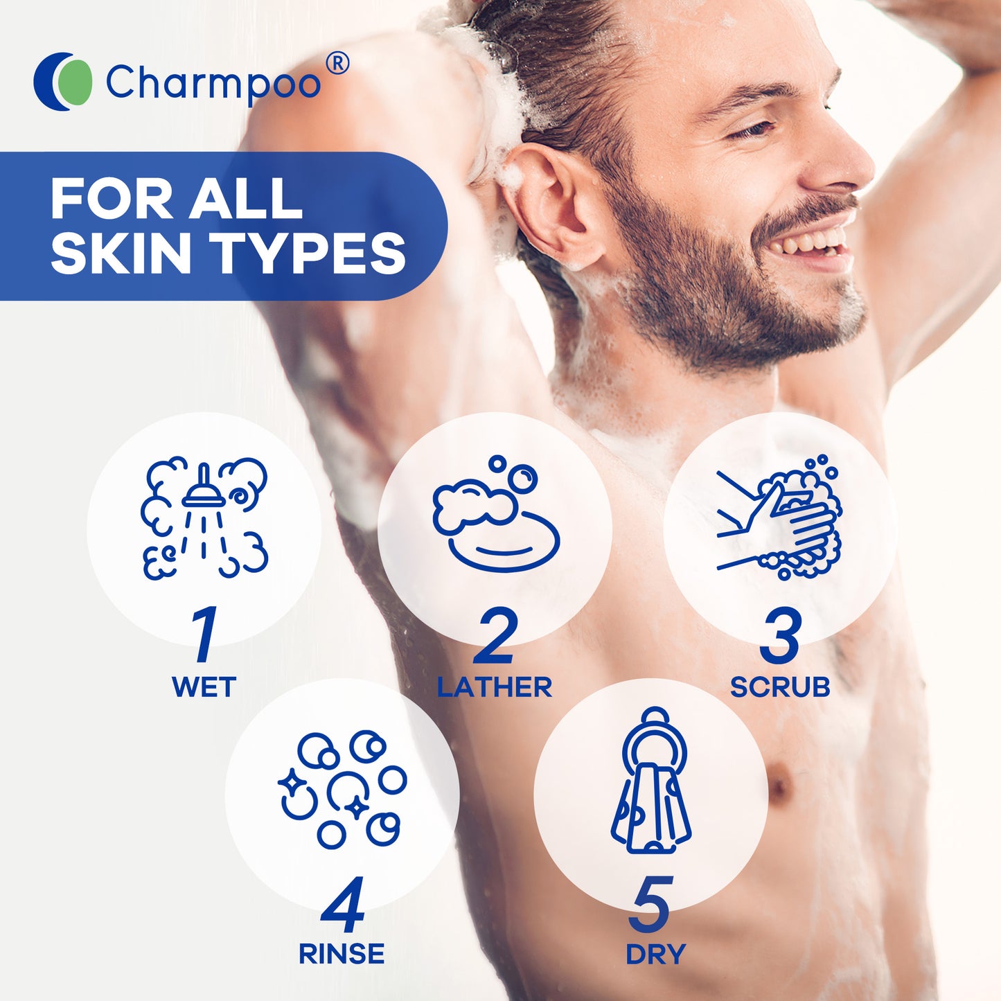 Charmpoo Antifungal Soap with Itch Relief: Effectively Relieve Itching Burning Cracking Caused by Jock Itch Athlete's Foot Ringworm Rashes - Gentle Acidified Bath Soap for Adults and Kids 4.5 oz