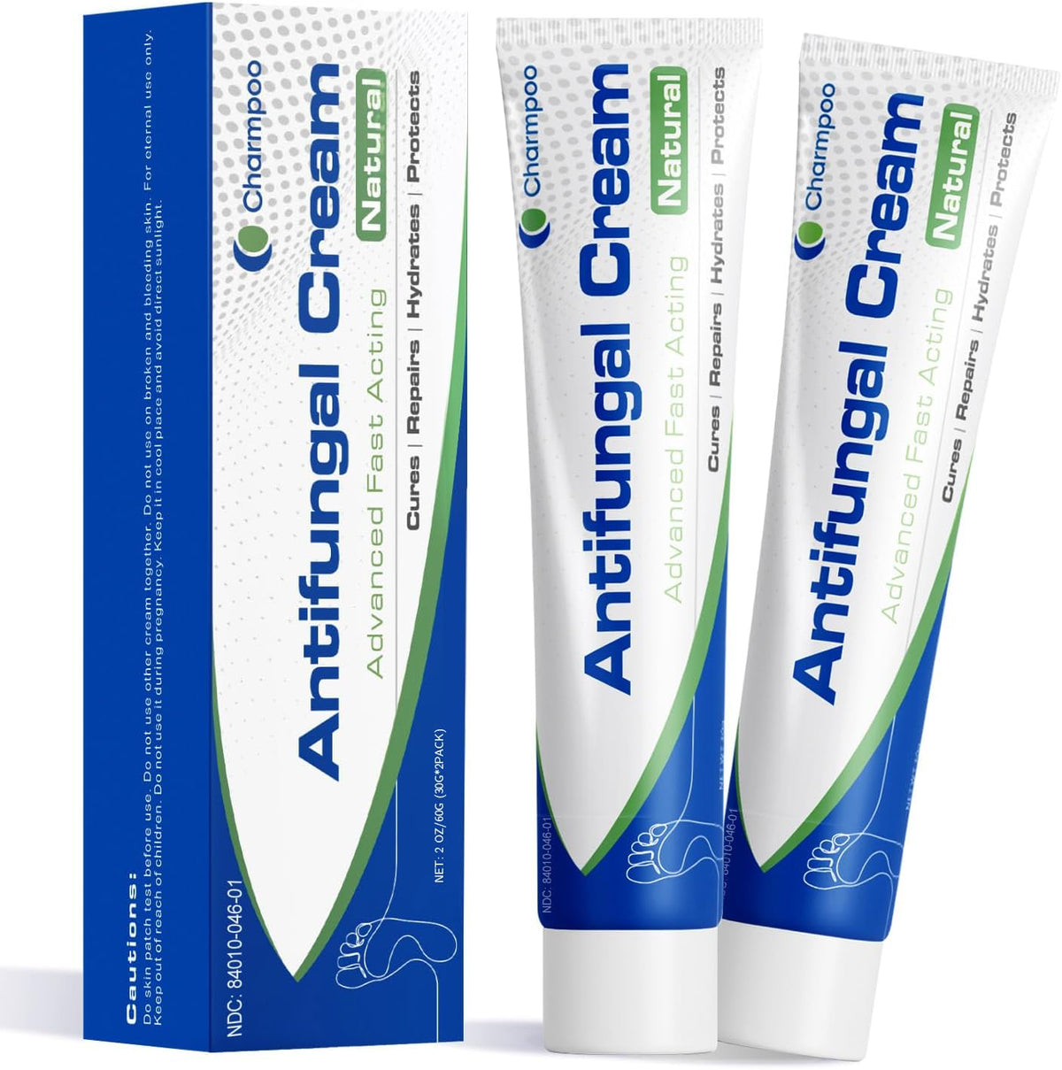 Antifungal Cream for Foot and Body: Fast Relief Athlete's Foot Jock Itch Psoriasis Ringworm Eczema Rashes - Powerful Herbal and Miconazole Formula 30g(Pack of 2)
