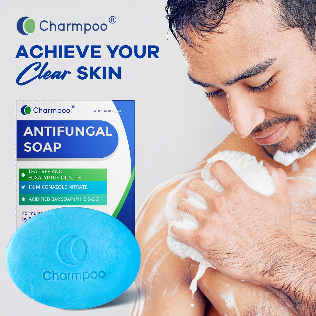 Antifungal Soap Bar for Itchy Skin: Helps Relieve Athletes Foot & Fungal Discomfort – Moisturizing pH-Balanced Gentle on Sensitive Skin for Body & Feet - 4.5 oz